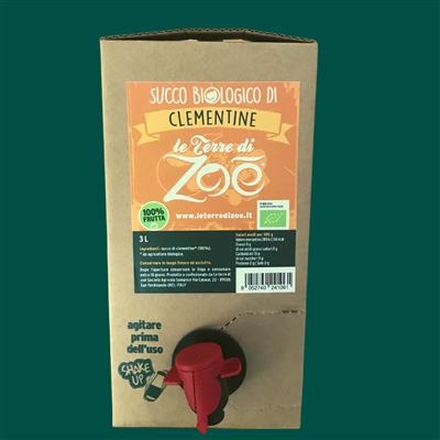 Italian Organic Juice Clementine 100% in Bag in Box 3L